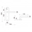 2 poignées de porte ÉPHÉMÈRE, Plastique translucide entraxe adaptable de 165 à 195 mm sans trou