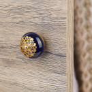 Bouton de meuble en porcelaine bleu modèle JASMINE