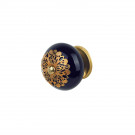Bouton de meuble en porcelaine bleu modèle JASMINE