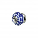 Bouton de meuble en porcelaine bleu et blanc NAVAL