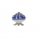 Bouton de meuble en porcelaine bleu et blanc NAVAL