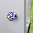 Bouton de meuble en porcelaine bleu et blanc NAVAL