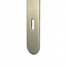2 poignées de porte ALBA, Inox nickel mat entraxe 195 mm - Entrée de clé pour porte de chambre à coucher - Zoom produit 04