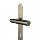 2 poignées de porte ALBA, Inox nickel mat entraxe 195 mm - Entrée de clé pour porte de chambre à coucher - Zoom produit 03
