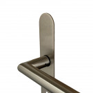 2 poignées de porte ALBA, Inox nickel mat entraxe 195 mm - Entrée de clé pour porte de chambre à coucher - Zoom produit 05