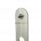 2 poignées de porte ALBA, Inox nickel mat entraxe 195 mm - Zoom produit 02