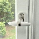 Poignée de fenêtre crémone ATHENA, Bois blanc/Aluminium gris nickel mat