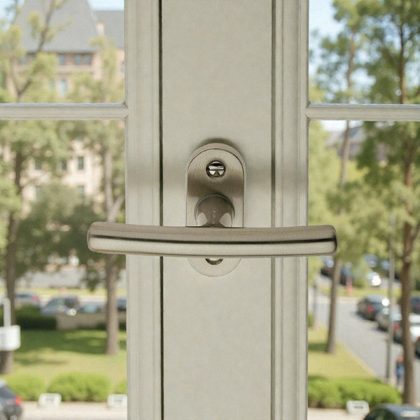 Poignée de fenêtre crémone VEGA, Laiton gris nickel mat