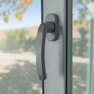 Poignée de fenêtre BALTIC, Aluminium gris RAL9006 carré dépassant 9 mm