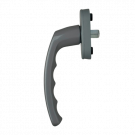 Poignée de fenêtre BALTIC, Aluminium gris RAL9006 carré dépassant 9 mm