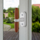 Poignée de fenêtre crémone MODANE, Aluminium blanc et bois clair