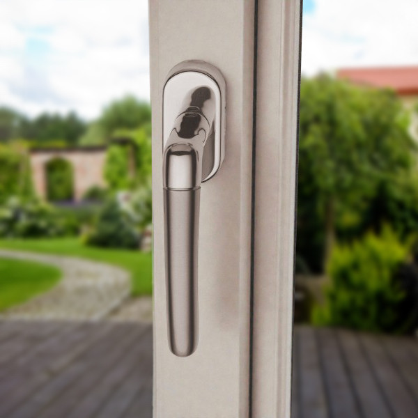 Poignée de fenêtre BABETTE, Laiton doré poli/poli mat ou nickel/nickel mat