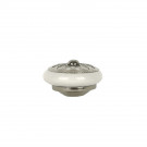 Bouton de meuble en porcelaine blanc argent SEQUIN