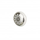 Bouton de meuble en porcelaine blanc argent SEQUIN