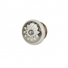 Bouton de meuble en porcelaine blanc argent SEQUIN