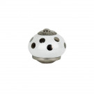 bouton de meuble en porcelaine blanc et argent diamètre 40 modèle SUPREME