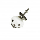 bouton de meuble en porcelaine blanc et argent diamètre 40 modèle SUPREME