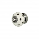 bouton de meuble en porcelaine blanc et argent diamètre 40 modèle SUPREME
