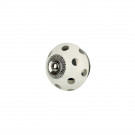 bouton de meuble en porcelaine blanc et argent diamètre 40 modèle SUPREME