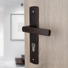 2 poignées de porte à cylindre SCENARIO, Bois aspect Wengé entraxe 195 mm