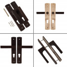 2 poignées de porte à cylindre SCENARIO, Bois aspect Wengé entraxe 195 mm