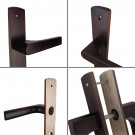 2 poignées de porte à cylindre SCENARIO, Bois aspect Wengé entraxe 195 mm