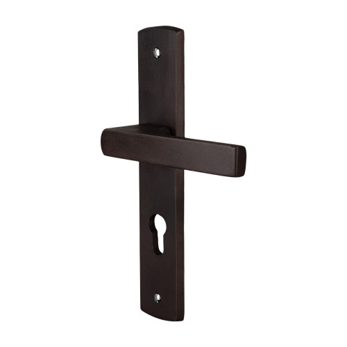 2 poignées de porte à cylindre SCENARIO, Bois aspect Wengé entraxe 195 mm