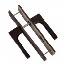 2 poignées de porte à cylindre SCENARIO, Bois aspect Wengé entraxe 195 mm