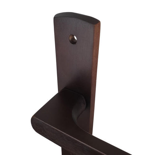 2 poignées de porte à cylindre SCENARIO, Bois aspect Wengé entraxe 195 mm