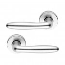 2 poignées de porte VENUS, Rosace ronde, Aluminium anodisé argent F1