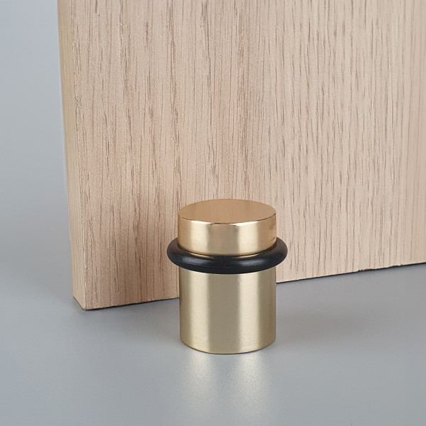 Butée de porte sol CYLINDRIQUE, Zamak doré poli - Mise en situation