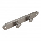 Patère murale CHAMPIGNON, 2 têtes en Zamak, Laiton nickel mat