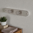 Patère murale CHAMPIGNON, 2 têtes en Zamak, Laiton nickel mat - Mise en situation salle de bain