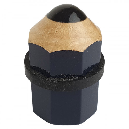 Duo Fantaisie Poignée Butée de porte CRAYON, Bois bleu
