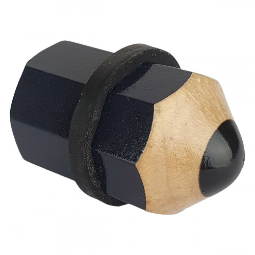 Duo Fantaisie Poignée Butée de porte CRAYON, Bois bleu
