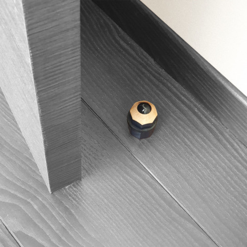 Duo Fantaisie Poignée Butée de porte CRAYON, Bois bleu