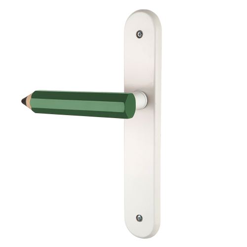 Duo Fantaisie Poignée Butée de porte CRAYON, Bois vert