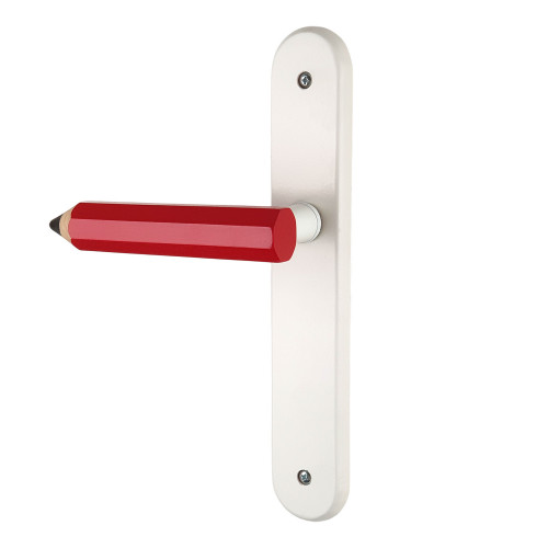 Duo Fantaisie Poignée Butée de porte CRAYON, Bois rouge