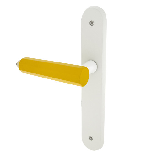 Duo Fantaisie Poignée Butée de porte CRAYON, Bois jaune