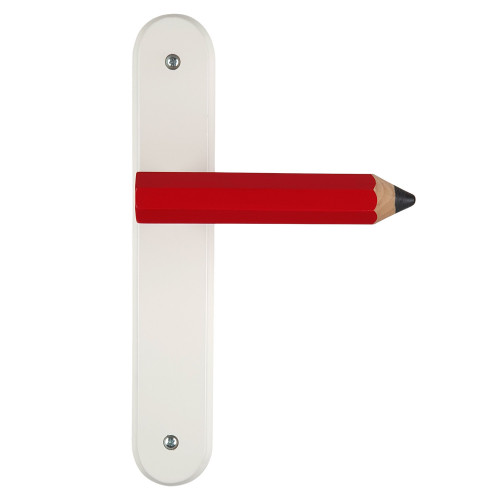 Poignée de porte seule réversible CRAYON, Bois rouge entraxe 195 mm