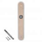 Poignée de porte seule réversible CRAYON, Bois vert entraxe 195 mm - vue arrière plaque et visserie