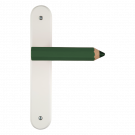 Poignée de porte seule réversible CRAYON, Bois vert entraxe 195 mm - Fond blanc