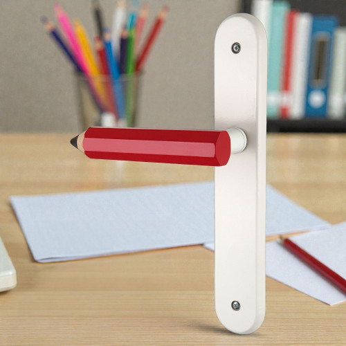 Poignée de porte seule réversible CRAYON, Bois rouge entraxe 195 mm - Mise en ambiance Arty