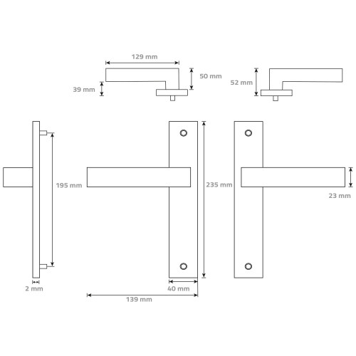 Poignée de porte CANTO bec de canne