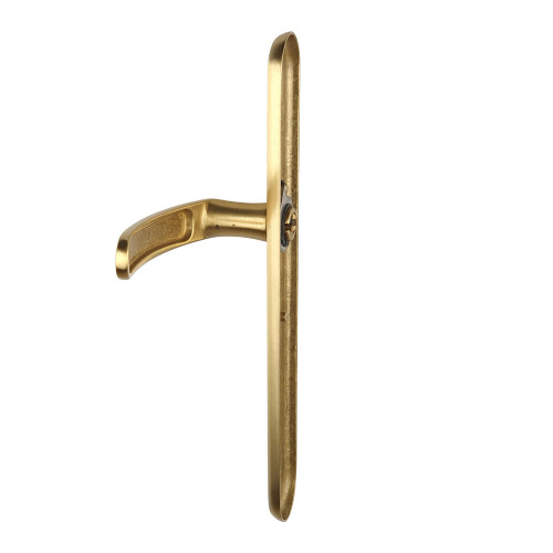 2 poignées de porte VINTAGE, Laiton poli satiné entraxe 195 mm - Fond blanc