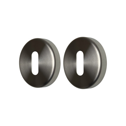 Rosace de porte modèle axia en inox gris entrée de clé