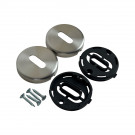 Rosace de porte modèle axia en inox gris entrée de clé