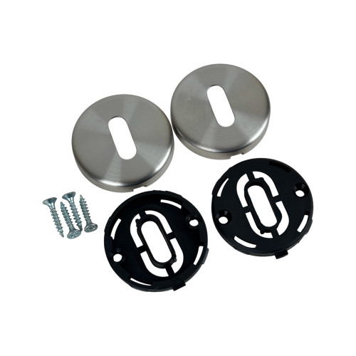 Rosace de porte modèle axia en inox gris entrée de clé