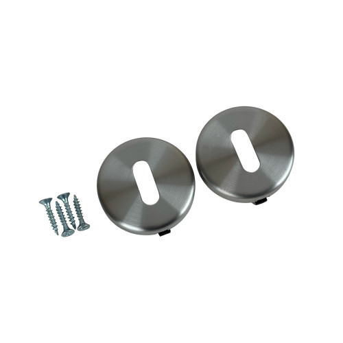 Rosace de porte modèle axia en inox gris entrée de clé