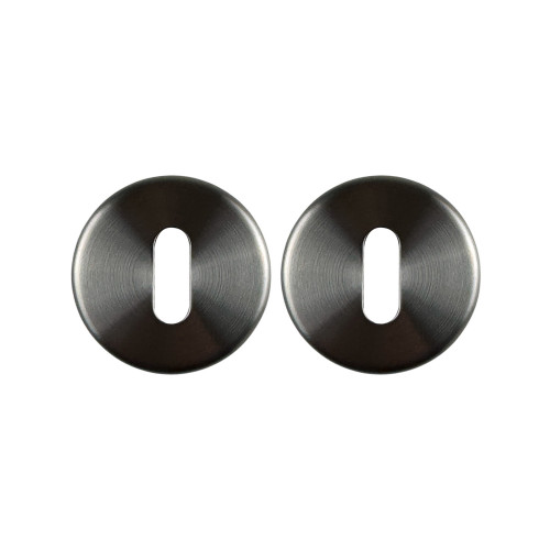 Rosace de porte modèle axia en inox gris entrée de clé